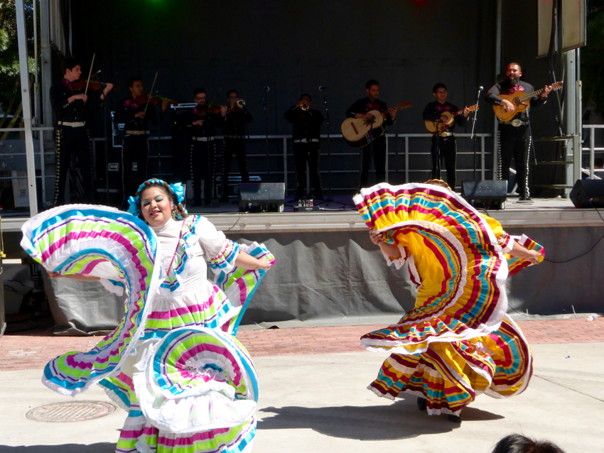 Mexican Folkloric Dancers perform during a Mariachi Festival